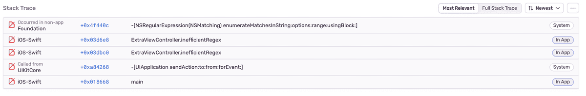 Regex on Main Thread Stack Trace